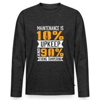 Technicien de maintenance - T-shirt manches longues Premium bio Homme - anthracite chiné - Devant - Nico (187cm)