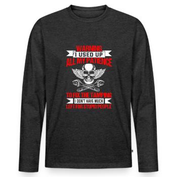 Technicien de maintenance - T-shirt manches longues Premium bio Homme - anthracite chiné - Devant - Nico (187cm)