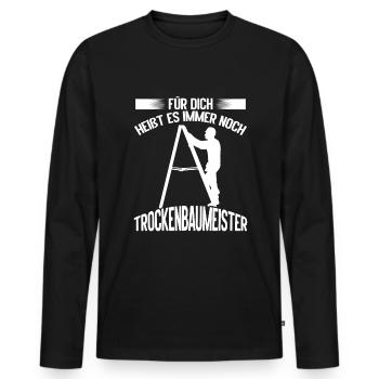 Trockenbaumeister Werkzeug Trockenbauinstallateur - Männer Premium Bio Langarmshirt - Schwarz - Vorne - Nico (187cm)