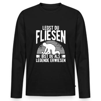Master Tiler Crafts Couche de dalle - T-shirt manches longues Premium bio Homme - noir - Devant - Nico (187cm)