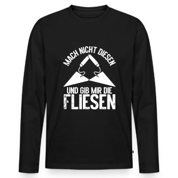 Artisan Carrelage Poseur de dalles Journeyman - T-shirt manches longues Premium bio Homme - noir - Devant - Nico (187cm)