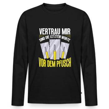 Tileur Métier de carreleur Artisan - T-shirt manches longues Premium bio Homme - noir - Devant - Nico (187cm)