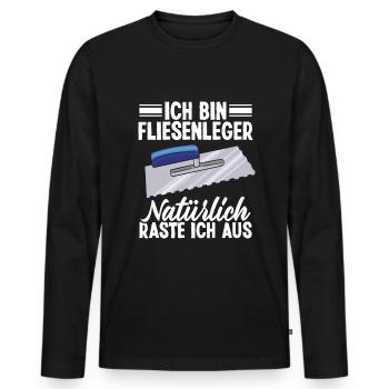 Maître carreleur Métier d’artisan carreleur - T-shirt manches longues Premium bio Homme - noir - Devant - Nico (187cm)