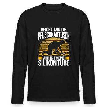 Plattenleger Zubehör Silikon Handwerker - Männer Premium Bio Langarmshirt - Schwarz - Vorne - Nico (187cm)