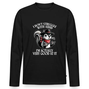 ADHD Attention Deficit Disorder - Männer Premium Bio Langarmshirt - Schwarz - Vorne - Nico (187cm)