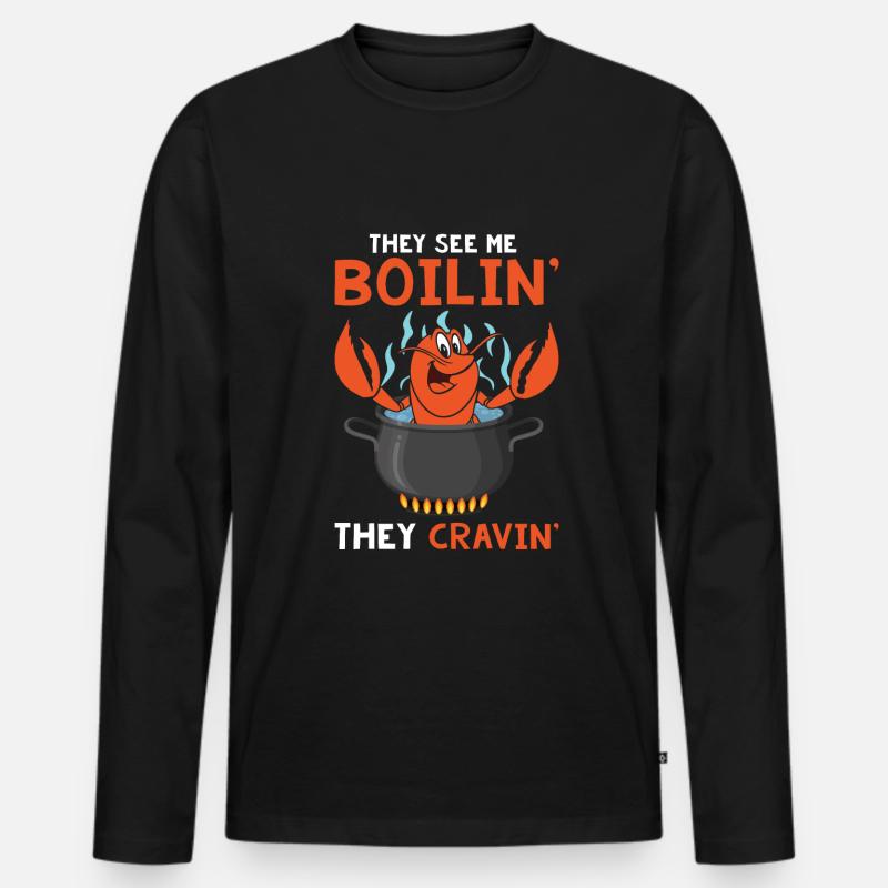 Bain à remous Crawfish - T-shirt manches longues Premium bio Homme - noir