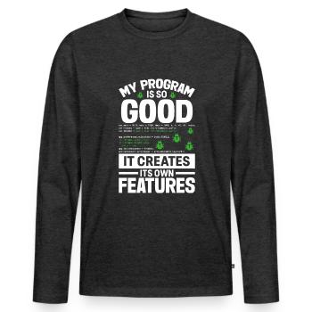 Computer Programmer Computer Programming - Männer Premium Bio Langarmshirt - Anthrazit meliert - Vorne - Nico (187cm)