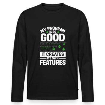 Programmeur informatique Programmation informatique - T-shirt manches longues Premium bio Homme - noir - Devant - Nico (187cm)