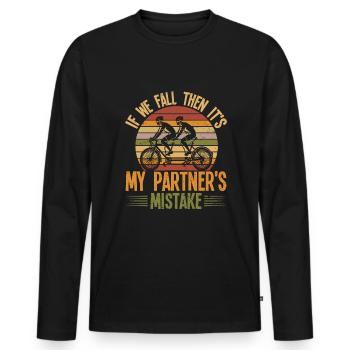 Tandem Bike - Männer Premium Bio Langarmshirt - Schwarz - Vorne - Nico (187cm)