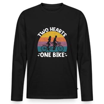 Tandem Bike - Männer Premium Bio Langarmshirt - Schwarz - Vorne - Nico (187cm)