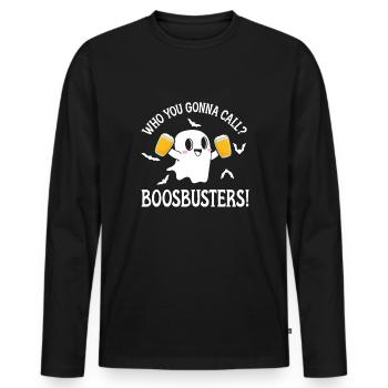Cute Ghost halloween - Men's Premium Organic Long Sleeve Shirt - black - Front - Nico (187cm)