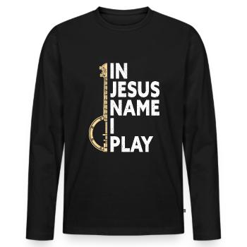 Bluegrass Banjo - Männer Premium Bio Langarmshirt - Schwarz - Vorne - Nico (187cm)