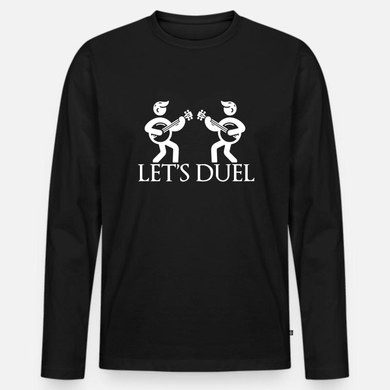 Bluegrass Banjo - Männer Premium Bio Langarmshirt - Schwarz