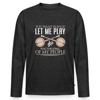Bluegrass Banjo - Men's Premium Organic Long Sleeve Shirt - heather anthracite - Front - Nico (187cm)