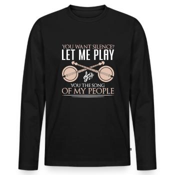 Bluegrass Banjo - Männer Premium Bio Langarmshirt - Schwarz - Vorne - Nico (187cm)