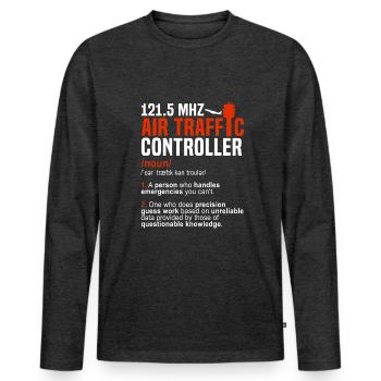Air traffic controller - Men's Premium Organic Long Sleeve Shirt - heather anthracite - Front - Nico (187cm)