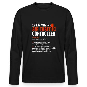 Air traffic controller - Men's Premium Organic Long Sleeve Shirt - black - Front - Nico (187cm)