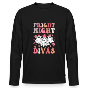 Halloween party cute ghost girls - Männer Premium Bio Langarmshirt - Schwarz - Vorne - Nico (187cm)