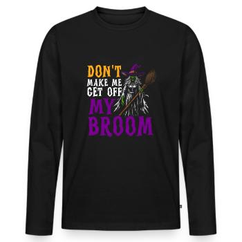 halloween witch with broomstick - Männer Premium Bio Langarmshirt - Schwarz - Vorne - Nico (187cm)
