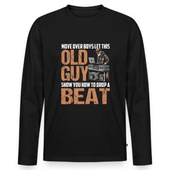 DJ EDM disc jockey - Men's Premium Organic Long Sleeve Shirt - black - Front - Nico (187cm)