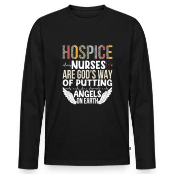 Hospice nurse - Men's Premium Organic Long Sleeve Shirt - black - Front - Nico (187cm)