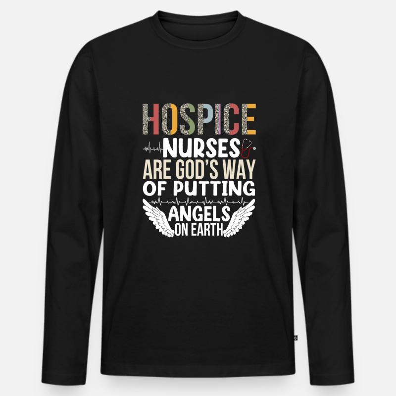 Hospice nurse - Männer Premium Bio Langarmshirt - Schwarz
