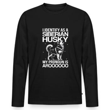 Husky sibérien - T-shirt manches longues Premium bio Homme - noir - Devant - Nico (187cm)