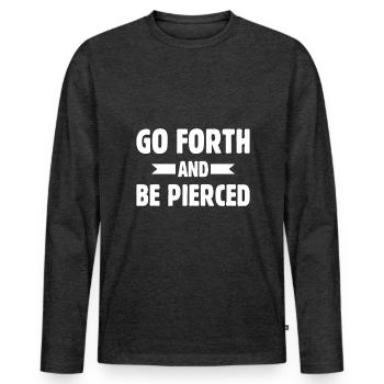 Body piercer - Männer Premium Bio Langarmshirt - Anthrazit meliert - Vorne - Nico (187cm)