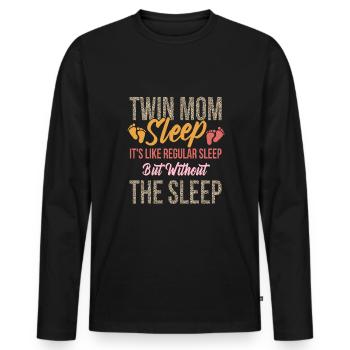 Maman jumelle maman mère - T-shirt manches longues Premium bio Homme - noir - Devant - Nico (187cm)