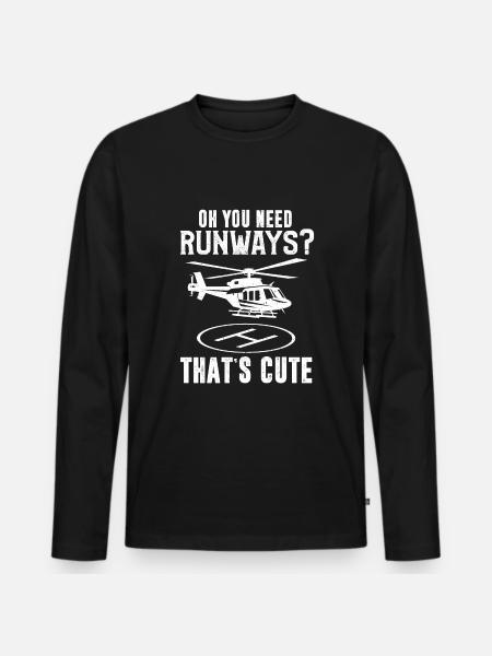 Helicopter Pilot - Men's Premium Organic Long Sleeve Shirt - black
