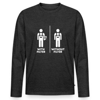Car mechanic engineer - Men's Premium Organic Long Sleeve Shirt - heather anthracite - Front - Nico (187cm)