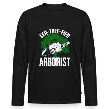 Arborist Tree trimmer - Männer Premium Bio Langarmshirt - Schwarz - Vorne - Nico (187cm)
