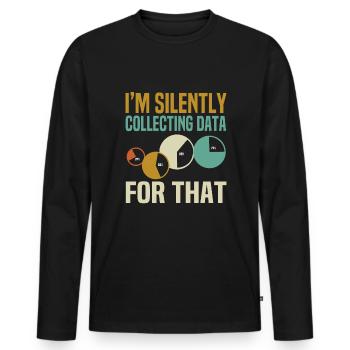 Scientifique des données - T-shirt manches longues Premium bio Homme - noir - Devant - Nico (187cm)