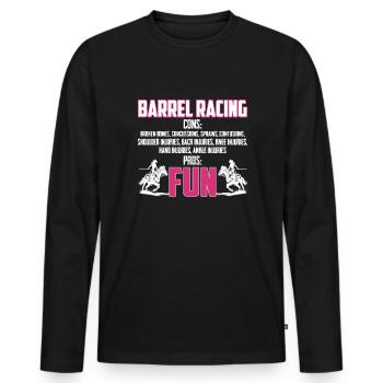 Barrel Racing barrel racer girl - Männer Premium Bio Langarmshirt - Schwarz - Vorne - Nico (187cm)
