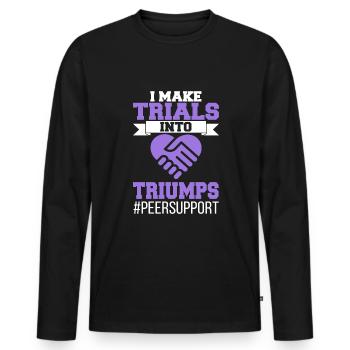 Peer Support Specialist PSS - Männer Premium Bio Langarmshirt - Schwarz - Vorne - Nico (187cm)