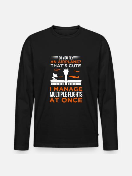 Air traffic controller - Men's Premium Organic Long Sleeve Shirt - black