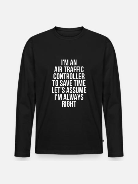 Air traffic controller - Männer Premium Bio Langarmshirt - Schwarz