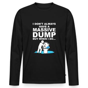 Drôle de boucher les toilettes humour Hilarant - T-shirt manches longues Premium bio Homme - noir - Devant - Nico (187cm)