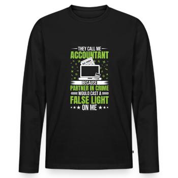 Accountant CPA Tax Preparer - Men's Premium Organic Long Sleeve Shirt - black - Front - Nico (187cm)