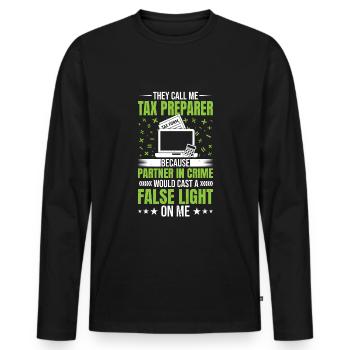 Accountant CPA Tax Preparer - Men's Premium Organic Long Sleeve Shirt - black - Front - Nico (187cm)