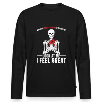 Créateur de contenu vlogger - T-shirt manches longues Premium bio Homme - noir - Devant - Nico (187cm)