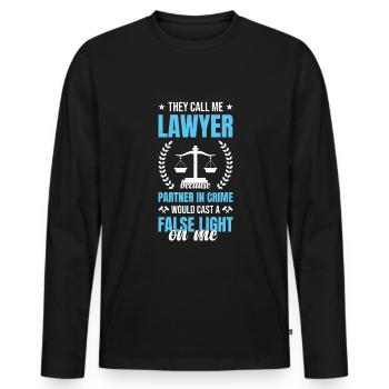 Lawyer Attorney - Men's Premium Organic Long Sleeve Shirt - black - Front - Nico (187cm)