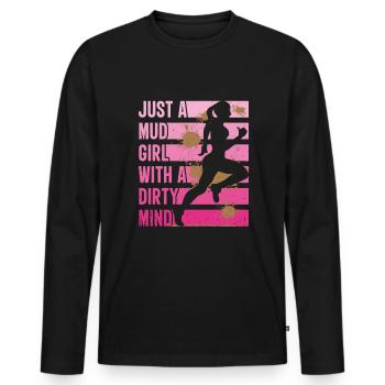 boue course boue fille - T-shirt manches longues Premium bio Homme - noir - Devant - Nico (187cm)