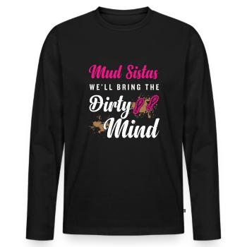 boue course boue fille - T-shirt manches longues Premium bio Homme - noir - Devant - Nico (187cm)