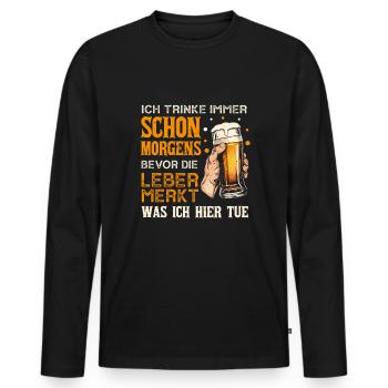 Beer drinkers drink beer - Men's Premium Organic Long Sleeve Shirt - black - Front - Nico (187cm)