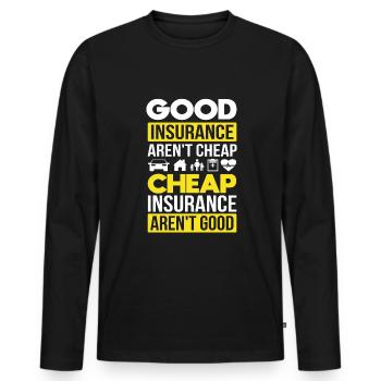 Insurance Agent - Männer Premium Bio Langarmshirt - Schwarz - Vorne - Nico (187cm)
