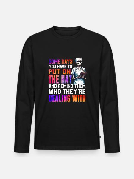 Nursing Skeleton Nurse - Männer Premium Bio Langarmshirt - Schwarz