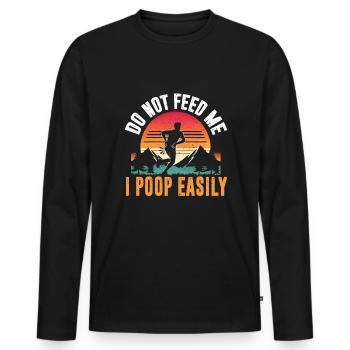 Ultra running - Men's Premium Organic Long Sleeve Shirt - black - Front - Nico (187cm)