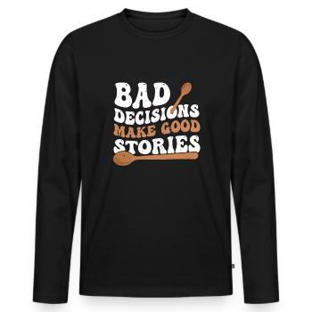 Wooden spoon survivor - Männer Premium Bio Langarmshirt - Schwarz - Vorne - Nico (187cm)