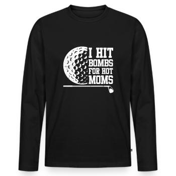 Golf Golfer - Männer Premium Bio Langarmshirt - Schwarz - Vorne - Nico (187cm)